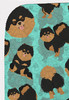 Black and Tan Pomeranian Artwork Pattern Quilted Throw Blanket 50" x 60" product image at NuMercy 5