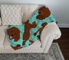 Chocolate Standard Poodle Artwork Pattern Quilted Throw Blanket 50" x 60" product image at NuMercy 3