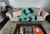 Longhaired Black Tan Dachshund Artwork Pattern Quilted Throw Blanket 50" x 60" product image at NuMercy 2