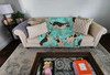 Black and Silver German Shepherd Artwork Pattern Quilted Throw Blanket 50" x 60" product image at NuMercy 2