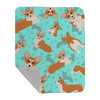 Red and White Pembroke Corgi Artwork Pattern Quilted Throw Blanket 50" x 60" product image at NuMercy