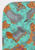 Blue and Tan Yorkie Artwork Pattern Quilted Throw Blanket 50" x 60" product image at NuMercy 5