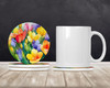 Freesias in Watercolor Large Sandstone Absorbent Round Coasters Pack of 4 DAC1567 product image at NuMercy 2