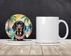 Black and Tan Coonhound Luau Large Sandstone Absorbent Round Coasters Pack of 4 product image at NuMercy 2