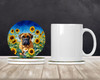 Bullmastiff in Sunflowers Large Sandstone Absorbent Round Coasters Pack of 4 product image at NuMercy 2
