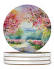 Michigan Apple Blossoms in Watercolor Large Sandstone Absorbent Round Coasters Pack of 4 DAC1671 product image at NuMercy