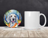 English Setter Luau Large Sandstone Absorbent Round Coasters Pack of 4 product image at NuMercy 2