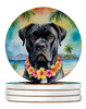 Cane Corso Luau Large Sandstone Absorbent Round Coasters Pack of 4 product image at NuMercy