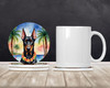 Doberman Pinscher Luau Large Sandstone Absorbent Round Coasters Pack of 4 product image at NuMercy 2