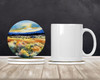 Nevada Sagebrush in Watercolor Large Sandstone Absorbent Round Coasters Pack of 4 DAC1684 product image at NuMercy 2