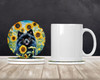 Pomeranian in Sunflowers Large Sandstone Absorbent Round Coasters Pack of 4 DAC6135 product image at NuMercy 2