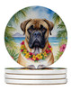 Bullmastiff Luau Large Sandstone Absorbent Round Coasters Pack of 4 product image at NuMercy