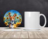Basenji in Sunflowers Large Sandstone Absorbent Round Coasters Pack of 4 product image at NuMercy 2