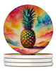 Colorful Pineapple Large Sandstone Absorbent Round Coasters Pack of 4 DAC1859 product image at NuMercy