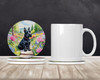 Scottish Terrier Spring Path Large Sandstone Absorbent Round Coasters Pack of 4 product image at NuMercy 2