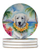 Kuvasz Luau Large Sandstone Absorbent Round Coasters Pack of 4 product image at NuMercy