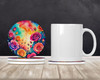 Colorful Roses Large Sandstone Absorbent Round Coasters Pack of 4 DAC1989 product image at NuMercy 2