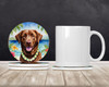 Chesapeake Bay Retriever Luau Large Sandstone Absorbent Round Coasters Pack of 4 product image at NuMercy 2