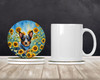 Australian Cattle Dog in Sunflowers Large Sandstone Absorbent Round Coasters Pack of 4 product image at NuMercy 2