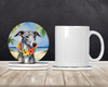 Greyhound Luau Large Sandstone Absorbent Round Coasters Pack of 4 DAC6450 product image at NuMercy 2