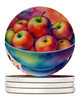 Colorful Apples Large Sandstone Absorbent Round Coasters Pack of 4 DAC1846 product image at NuMercy