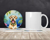 Wheaten Terrier Luau Large Sandstone Absorbent Round Coasters Pack of 4 product image at NuMercy 2