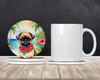 Brussels Griffon Luau Large Sandstone Absorbent Round Coasters Pack of 4 DAC6392 product image at NuMercy 2