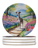 Whippet Spring Path Large Sandstone Absorbent Round Coasters Pack of 4 product image at NuMercy