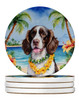 English Springer Spaniel Luau Large Sandstone Absorbent Round Coasters Pack of 4 product image at NuMercy