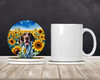German Shorthaired Pointer in Sunflowers Large Sandstone Absorbent Round Coasters Pack of 4 product image at NuMercy 2
