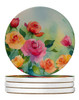 Roses in Watercolor Large Sandstone Absorbent Round Coasters Pack of 4 DAC1607 product image at NuMercy