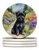 Affenpinscher Spring Garden Large Sandstone Absorbent Round Coasters Pack of 4 product image at NuMercy