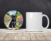 Affenpinscher Spring Garden Large Sandstone Absorbent Round Coasters Pack of 4 product image at NuMercy 2