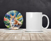 Corgi Spring Path Large Sandstone Absorbent Round Coasters Pack of 4 DAC6609 product image at NuMercy 2