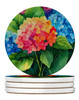 Hydrangeas in Watercolor Large Sandstone Absorbent Round Coasters Pack of 4 DAC1575 product image at NuMercy