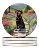 Labrador Retriever Spring Path Large Sandstone Absorbent Round Coasters Pack of 4 DAC6663 product image at NuMercy