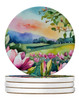 Louisiana Magnolias in Watercolor Large Sandstone Absorbent Round Coasters Pack of 4 DAC1660 product image at NuMercy