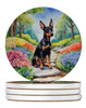 Manchester Terrier Spring Path Large Sandstone Absorbent Round Coasters Pack of 4 product image at NuMercy