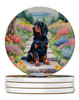 Gordon Setter Spring Path Large Sandstone Absorbent Round Coasters Pack of 4 DAC6639 product image at NuMercy