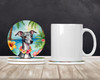 Italian Greyhound Luau Large Sandstone Absorbent Round Coasters Pack of 4 product image at NuMercy 2