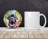 Neapolitan Mastiff Luau Large Sandstone Absorbent Round Coasters Pack of 4 product image at NuMercy 2