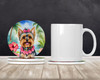 Yorkshire Terrier Luau Large Sandstone Absorbent Round Coasters Pack of 4 product image at NuMercy 2