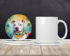 Pit Bull Terrier Luau Large Sandstone Absorbent Round Coasters Pack of 4 DAC6489 product image at NuMercy 2