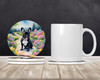 French Bulldog Spring Path Large Sandstone Absorbent Round Coasters Pack of 4 DAC6628 product image at NuMercy 2