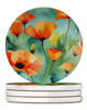 California California Poppies in Watercolor Large Sandstone Absorbent Round Coasters Pack of 4 DAC1629 product image at NuMercy