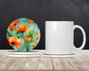 California California Poppies in Watercolor Large Sandstone Absorbent Round Coasters Pack of 4 DAC1629 product image at NuMercy 2