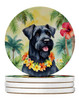 Giant Schnauzer Luau Large Sandstone Absorbent Round Coasters Pack of 4 product image at NuMercy