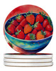 Colorful Strawberries Large Sandstone Absorbent Round Coasters Pack of 4 DAC1864 product image at NuMercy