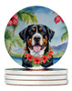 Greater Swiss Mountain Dog Luau Large Sandstone Absorbent Round Coasters Pack of 4 product image at NuMercy