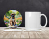 Brussels Griffon Spring Path Large Sandstone Absorbent Round Coasters Pack of 4 product image at NuMercy 2